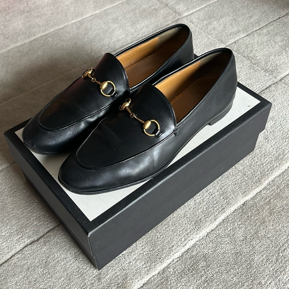 GUCCI Jordaan loafers black size 40